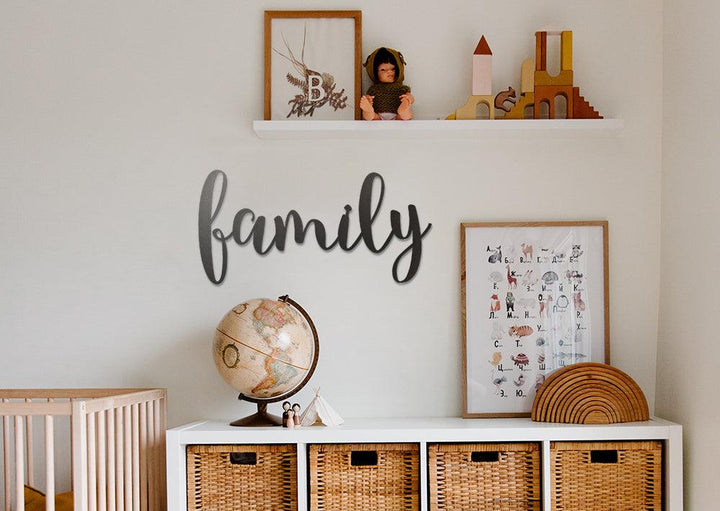 Family Word Wall Art Sign Rustic sign - JackJacks Metal 