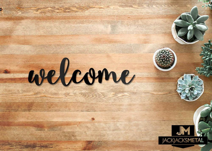 Welcome Word Wall Art Sign - JackJacks Metal 