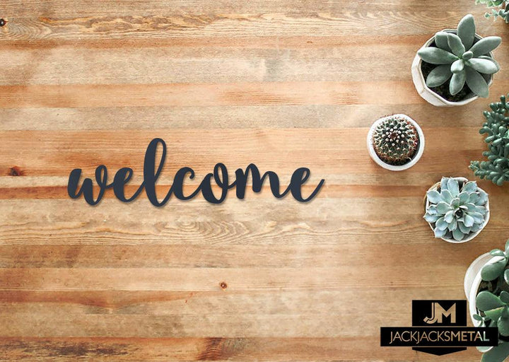 Welcome Word Wall Art Sign - JackJacks Metal 