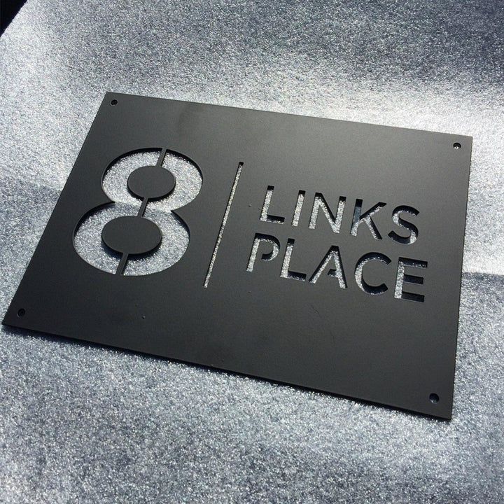 12" x 18" Custom Metal Address Sign House numbers and Street Address Sign - Plasma Cut from Mild Steel