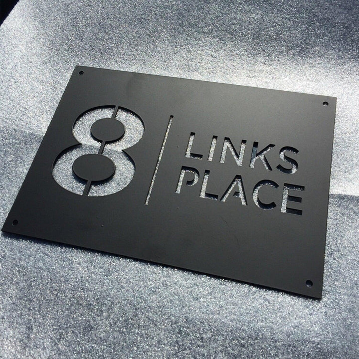 18" x 24" Custom Metal Address Sign House numbers and Street Address Sign - Plasma Cut from Mild Steel