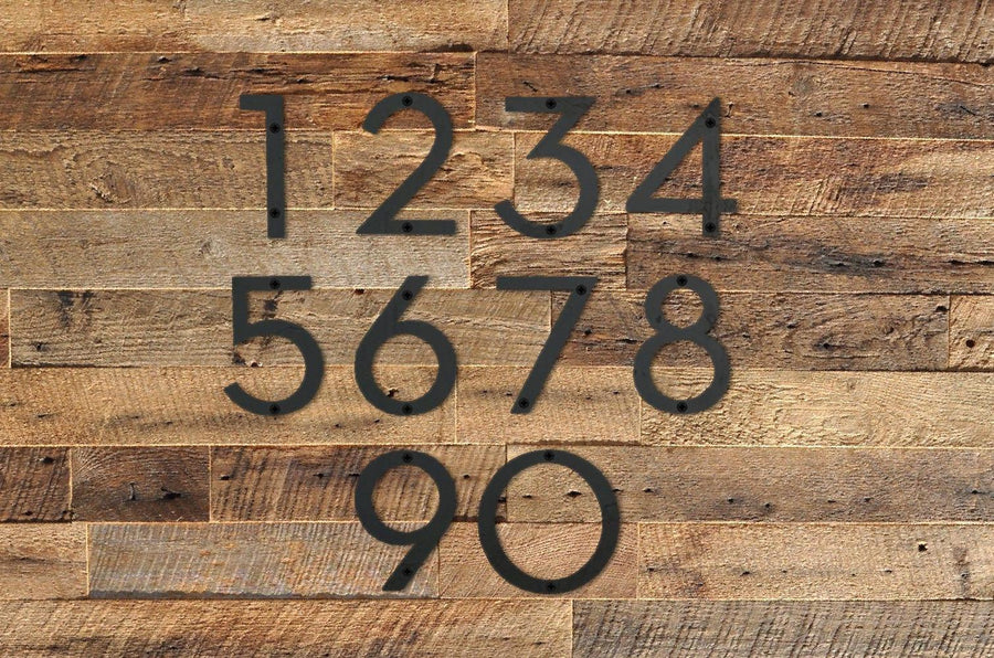 4" Custom Metal Address Numbers - Metal House Numbers - Street Address Numbers - Plasma Cut from Mild Steel